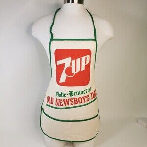 Vintage 7 up Soda Pop Advertising St.Louis Globe Democrat Old Newsboys Day Apron